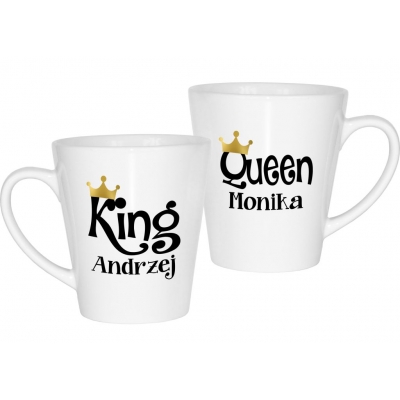 Kubek latte na walentynki dla par zakochanych komplet 2 sztuki King Queen 5